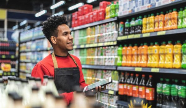 doing the inventory at a supermarket