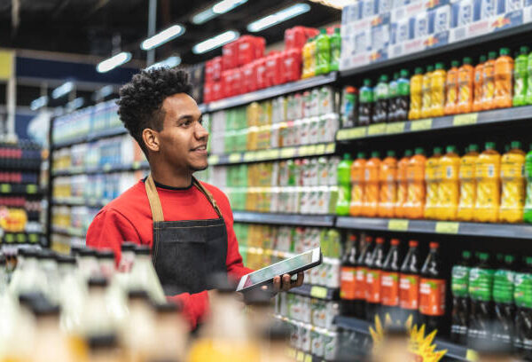 doing the inventory at a supermarket